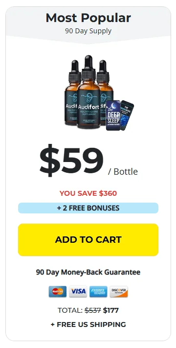 Audifort-3-bottle - order-now-( Ninety Days Supply) - image